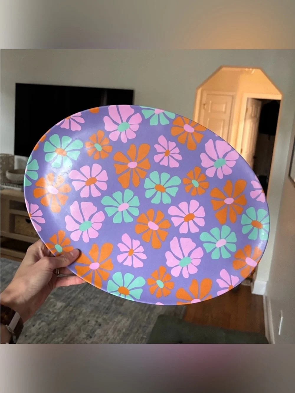 Target hippie fun floral BBQ serving tray never used